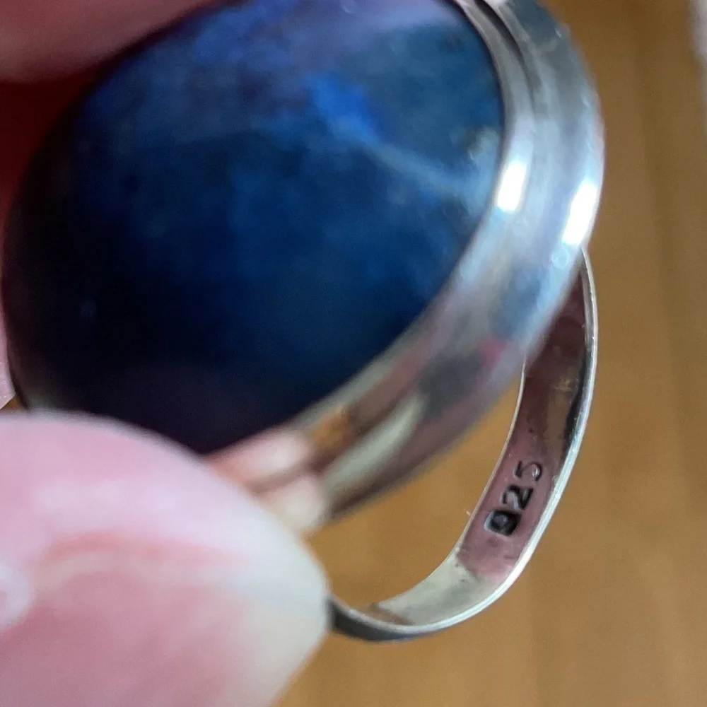 Sterling Silver 925 Lapis lazuli Ring Size US 7